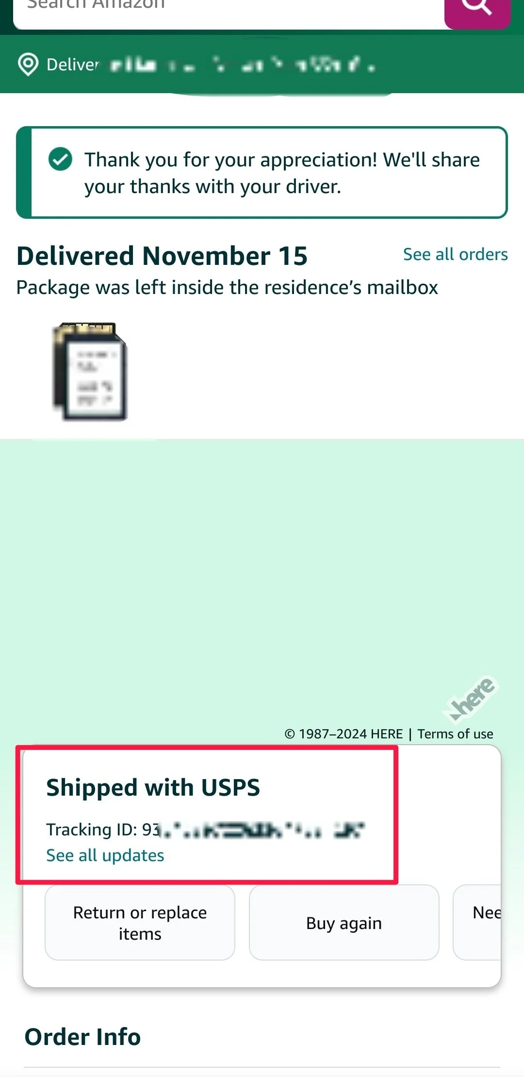 Amazon Thank my driver - USPS delivery 