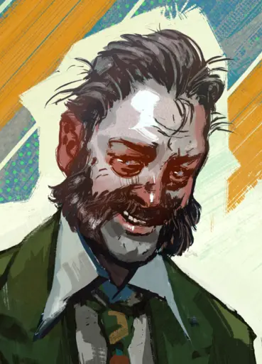 The portrait of Harry du Bois making the Expression from Disco Elysium