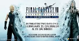 Final Fantasy VII: Advent Children Returns to U.S. Theaters for Limited Run on February 21-22