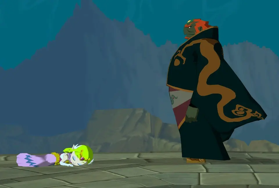 Ganondorf from Wind Waker's final boss cutscene in which he says this hard ass shit & proceeds to hit Link with a haymaker