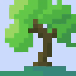 16x16 pixel art tree