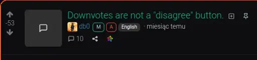 db0's "Downvotes are not «disagree» button" has got at least 53 downvotes