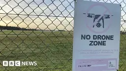 Why are drones flying near US airbases in Suffolk and Norfolk?