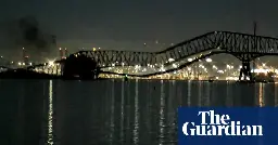 Baltimore Key Bridge collapse: vehicles fall into water after being hit by ship