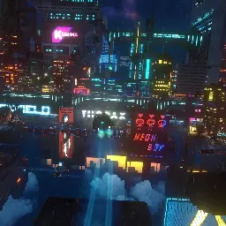 [Game] Cloudpunk - a mellow game where you fly your taxi around a voxel cyberpunk city