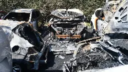 Five cars destroyed at Sydney Airport after EV battery explosion