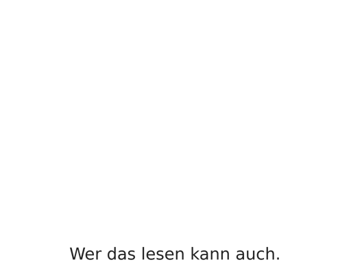 Wer kein Bild sieht, kann nichts dafür.