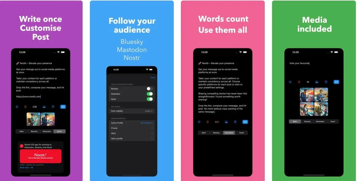 Can't decide between Bluesky, Mastodon and Nostr? Nootti's new app lets you post to all three. | TechCrunch