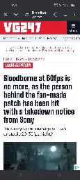 [News] Creator of Bloodborne 60fps patch hit with takedown notice