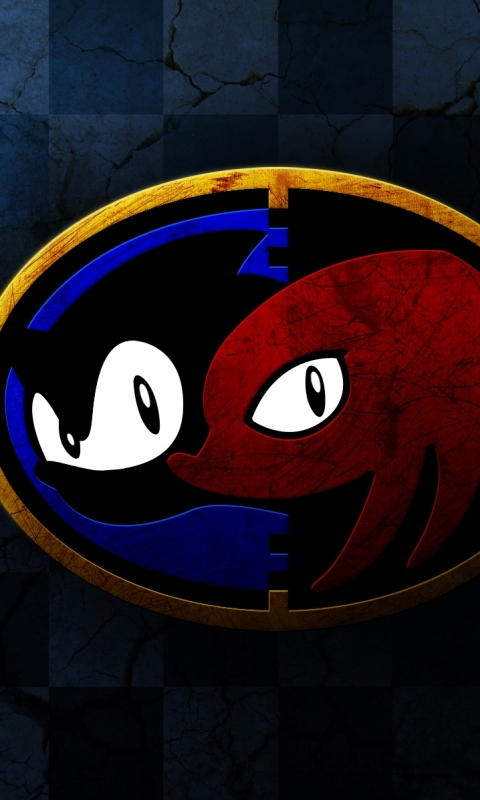 Sonic and Knuckles logo but like the color textures were made of stone.