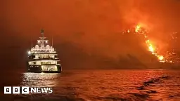 Greece wildfire: Anger after yacht fireworks spark blaze